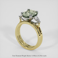 4.70 Ct. Bluish Green Sapphire Ring, 18K White & Yellow 2