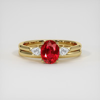 1.20 Ct. Ruby Ring, 14K Yellow Gold 1
