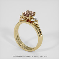2.15 Ct. Pinkish Brown Sapphire Ring, 14K Yellow Gold 2