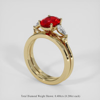 1.98 Ct. Ruby Ring, 18K Yellow Gold 2