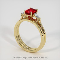 1.20 Ct. Ruby Ring, 18K Yellow Gold 2