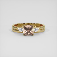2.15 Ct. Pinkish Brown Sapphire Ring, 18K Yellow Gold 1
