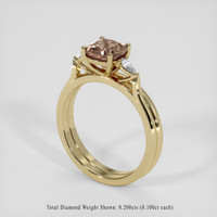 2.15 Ct. Pinkish Brown Sapphire Ring, 18K Yellow Gold 2