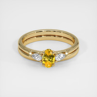 0.51 Ct. Orangish Yellow Sapphire Ring, 18K Yellow Gold 1