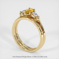0.51 Ct. Orangish Yellow Sapphire Ring, 18K Yellow Gold 2