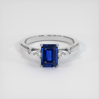 1.30 Ct. Blue Sapphire Ring, 10K White Gold 1