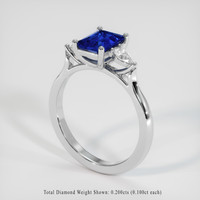 1.30 Ct. Blue Sapphire Ring, 10K White Gold 2