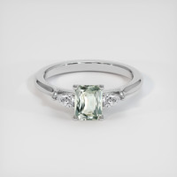 0.89 Ct. Green Sapphire Ring, 10K White Gold 1