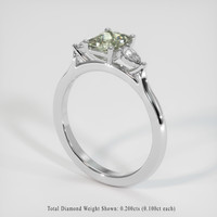 0.89 Ct. Green Sapphire Ring, 10K White Gold 2