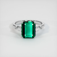 3.10 Ct. Emerald Ring, 18K White Gold 1