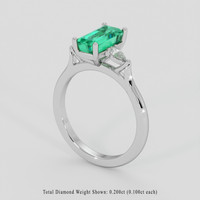 1.57 Ct. Emerald Ring, 18K White Gold 2