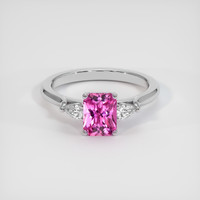 1.32 Ct. Pink Sapphire Ring, 18K White Gold 1