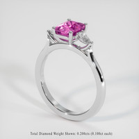1.32 Ct. Pink Sapphire Ring, 18K White Gold 2