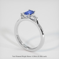 0.87 Ct. Sapphire Ring, 18K White Gold 2