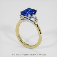 3.75 Ct. Blue Sapphire Ring, 14K White & Yellow 2