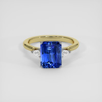 3.75 Ct. Blue Sapphire Ring, 18K White & Yellow 1