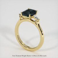 2.44 Ct. Bluish Green Sapphire Ring, 10K Yellow Gold 2