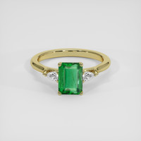 1.72 Ct. Emerald Ring, 18K Yellow Gold 1