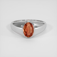 2.05 Ct. Padparadscha Sapphire Ring, Platinum 950 1