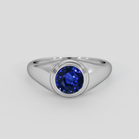 1.07 Ct. Blue Sapphire Ring, 14K White Gold 1