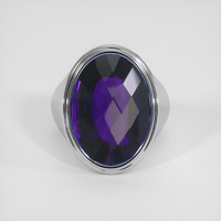 29.71 Ct. Purple Amethyst Ring, 18K White Gold 1