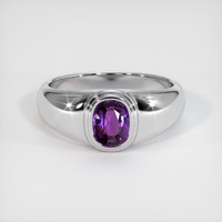 0.82 Ct. Sapphire Ring, 18K White Gold 1