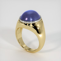 28.00 Ct. Blue Sapphire Ring, 14K White & Yellow 2