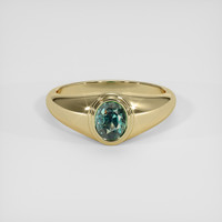 1.16 Ct. Bluish Green Sapphire Ring, 14K Yellow Gold 1