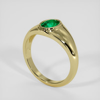 0.66 Ct. Emerald Ring, 18K Yellow Gold 2