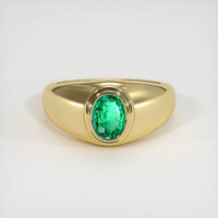 1.15 Ct. Emerald Ring, 18K Yellow Gold 1