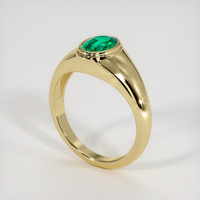 0.72 Ct. Emerald Ring, 18K Yellow Gold 2