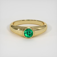 0.92 Ct. Emerald Ring, 18K Yellow Gold 1