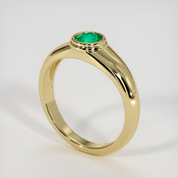 0.92 Ct. Emerald Ring, 18K Yellow Gold 2