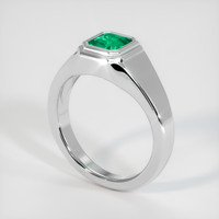 0.57 Ct. Emerald Ring, 18K White Gold 2