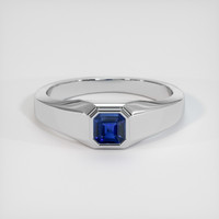 0.64 Ct. Sapphire Ring, 18K White Gold 1