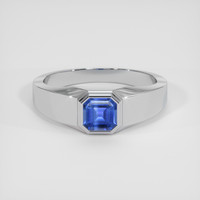0.63 Ct. Blue Sapphire Ring, 18K White Gold 1