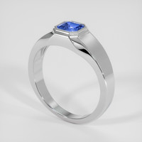0.63 Ct. Blue Sapphire Ring, 18K White Gold 2