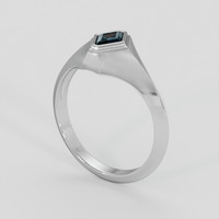 0.59 Ct. Bluish Green Sapphire Ring, 18K White Gold 2