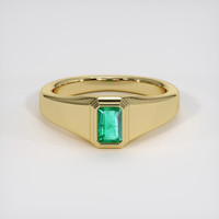 0.49 Ct. Emerald Ring, 18K Yellow Gold 1