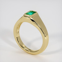 0.49 Ct. Emerald Ring, 18K Yellow Gold 2