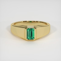 0.52 Ct. Emerald Ring, 18K Yellow Gold 1