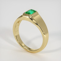 0.52 Ct. Emerald Ring, 18K Yellow Gold 2