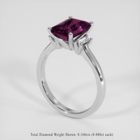 2.67 Ct. Pinkish Purple Garnet Ring, Platinum 950 2