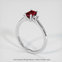 0.70 Ct. Ruby Ring, Platinum 950 2