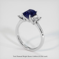 2.14 Ct. Blue Sapphire Ring, Platinum 950 2