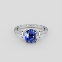 3.02 Ct. Blue Sapphire Ring, Platinum 950 1