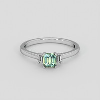 0.70 Ct. Bluish Green Sapphire Ring, Platinum 950 1