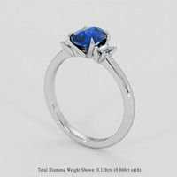 1.12 Ct. Blue Sapphire Ring, Platinum 950 2