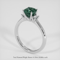 1.75 Ct. Bluish Green Sapphire Ring, Platinum 950 2