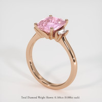 3.07 Ct. Pink Sapphire Ring, 14K Rose Gold 2